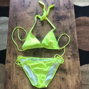 VS Neon Yellow Bikini Set